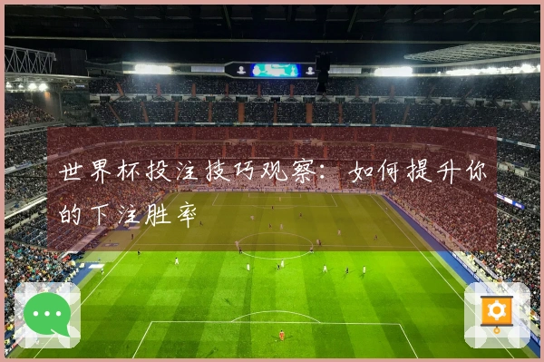 世界杯投注技巧观察：如何提升你的下注胜率
